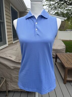 Sleeveless RLX Ralph Lauren Polo Top in Periwinkle Blue